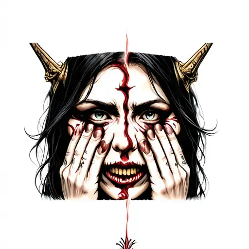 2faced evil speak no evil tattoo design idea