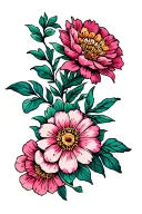 mum flowers tattoo design idea
