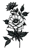 mum flowers tattoo design idea