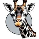giraffe winking tattoo design idea