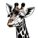 giraffe winking tattoo design idea