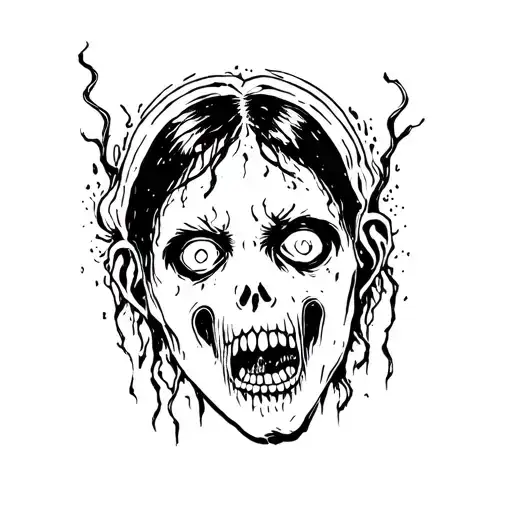 Horror anxiety tattoo design idea