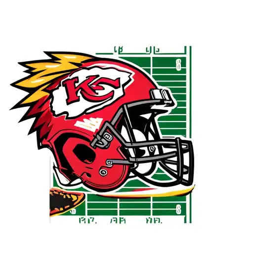 chiefs helment and football field tattoo design idea
