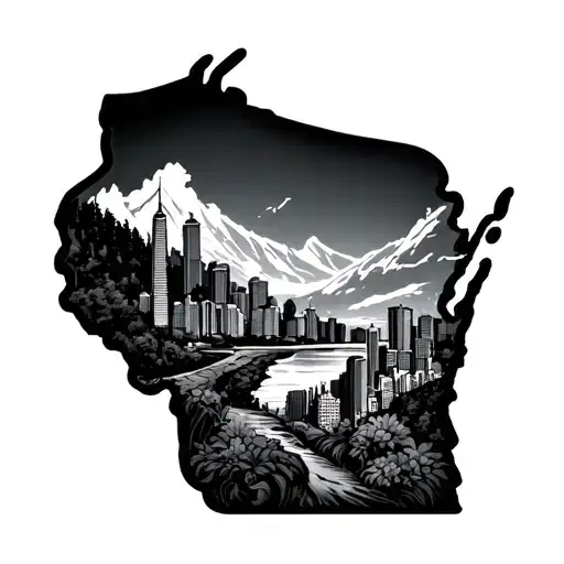 mixture of San Francisco and Wisconsin tattoo design idea