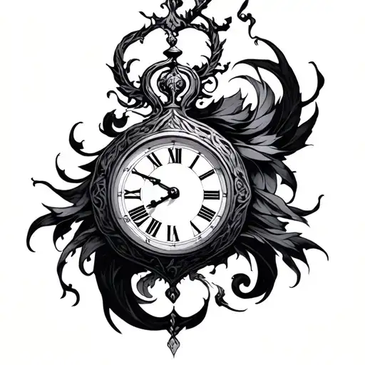 zenitsu with clock tattoo design tattoo design idea