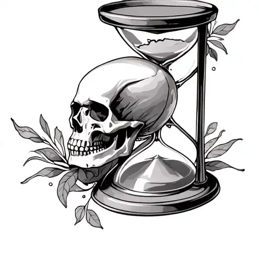 Hourglass Skull tattoo design idea