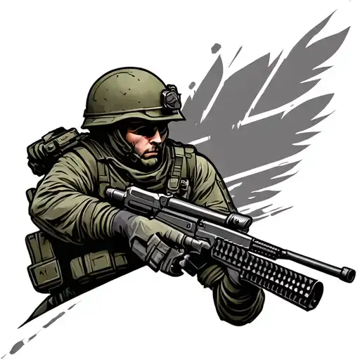 combat infantry tattoo design idea