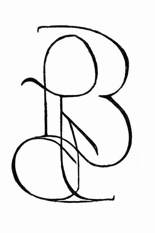 letter P, R, P intertwined tattoo design idea
