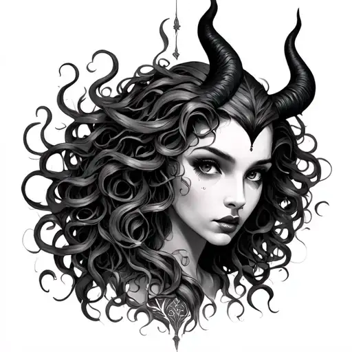 Medusa And Maleficent tattoo design idea