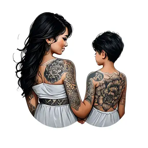 aunt and nephew matching tattoo tattoo design idea