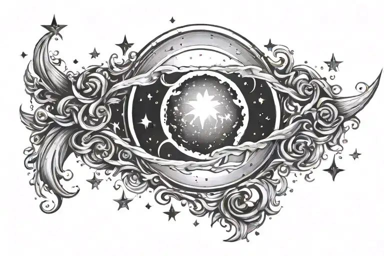 celestial moon and stars collar bone tattoo design tattoo design idea