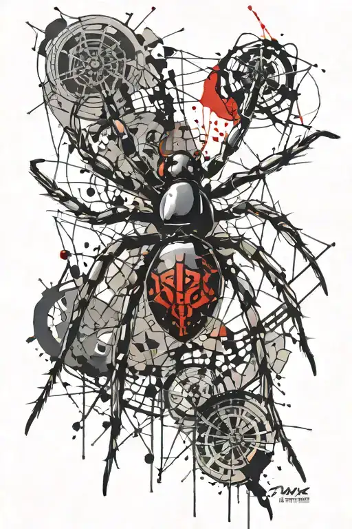 black widow spider tattoo design idea