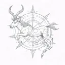 Sagittarius and taurus zodiac sign simple tattoo design idea