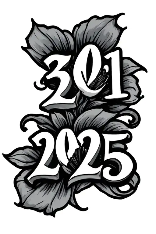 birth dates 2021 & 2025 prominently displayed tattoo design idea