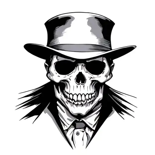 monopoly man x Jason mask scary skull tattoo design idea