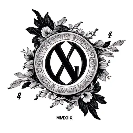Roman numbers XXIX VIII MMXIX tattoo design idea