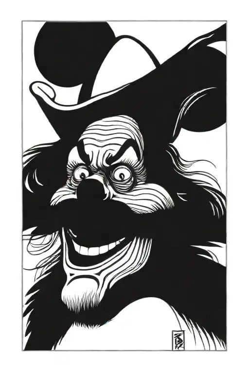 clown face tattoo design idea