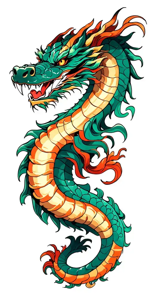 The marine dragon is twin tattoo design idea