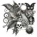 Halloween flash sheet tattoo design idea