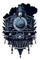 "Vintage" front steam train engine tattoo design idea