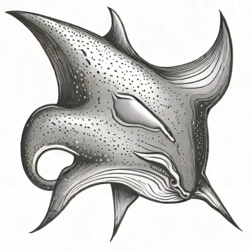 stingray swimming tattoo design idea