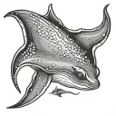 stingray swimming tattoo design idea