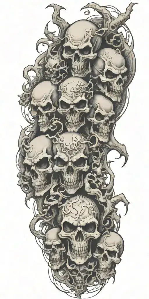 demonic symbols ghouls ghosts demons NO skulls tattoo design idea