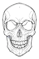 skull soft shading tattoo design idea
