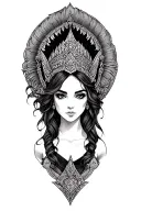 azte warrior princess tattoo design idea