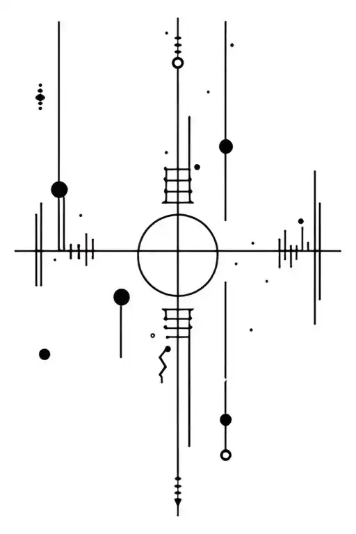 minimalistic mechanical, electrical and chemical  tattoo design idea