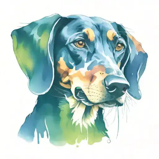 rainbow coonhound  tattoo design idea