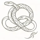 flower intertwined between two headed snake with no scales tattoo design idea