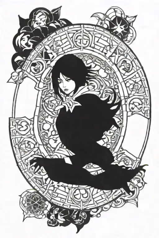 erza scarlet heavens wheel surrounded tattoo design idea