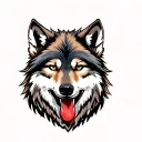 American traditional wolf tattoo design idea