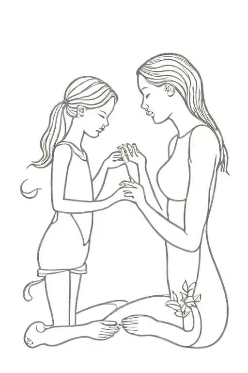 Meaningful aunt and niece tattoo design idea
