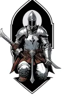 templar knight kneeling tattoo design idea
