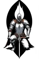 templar knight kneeling tattoo design idea