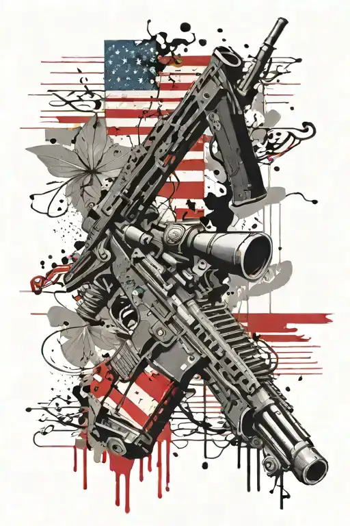 American flag 2nd amendment scroll tattoo design idea
