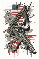 American flag 2nd amendment scroll tattoo design idea