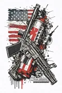 American flag 2nd amendment scroll tattoo design idea
