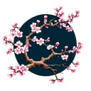 sakura tree branches tattoo design idea