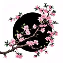 sakura tree branches tattoo design idea