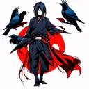 Itachi Uchiha with crows tattoo design idea