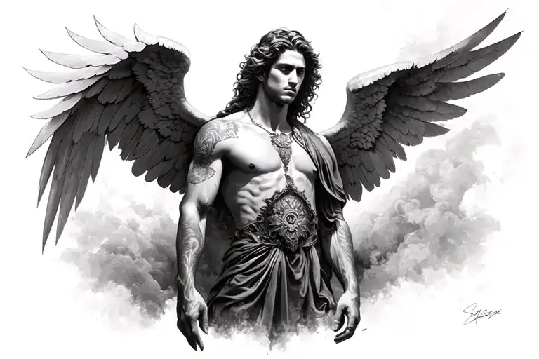 arc angel michael tattoo design idea