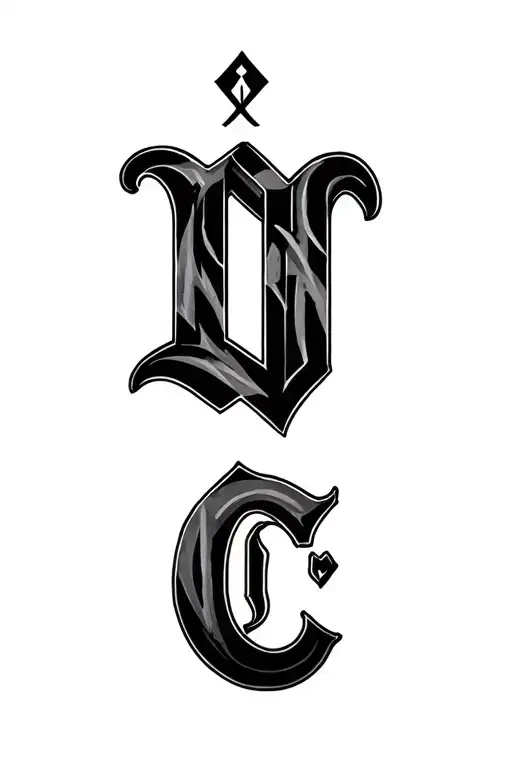 letters n and c  tattoo design idea