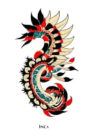 Inca geometric patterns intertwined tattoo design idea