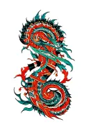 Inca geometric patterns intertwined tattoo design idea