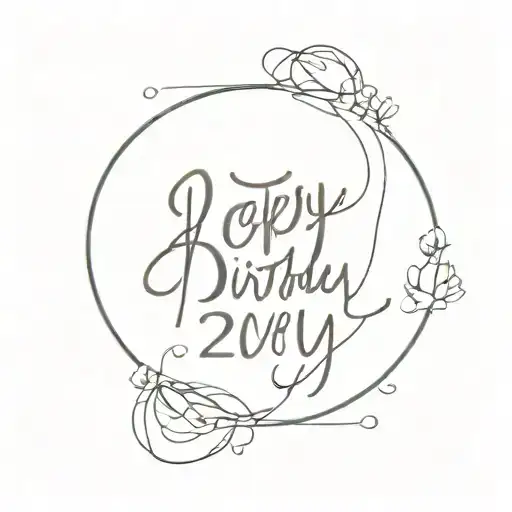 birthday date tattoo design idea
