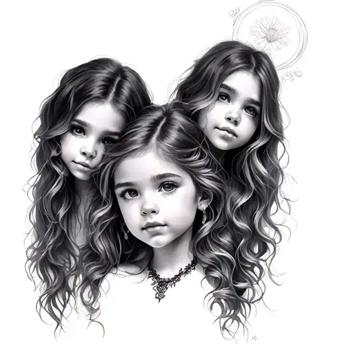 3 Daughters tattoo design idea