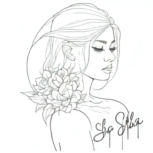 my daughters name Isla Stella Elly with her birthday April 30th 2024 tattoo design idea